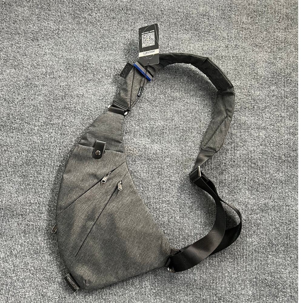 Joyelife Anti-Theft Sling Crossbody Bag Gray Adjustable Unisex New With Tag
